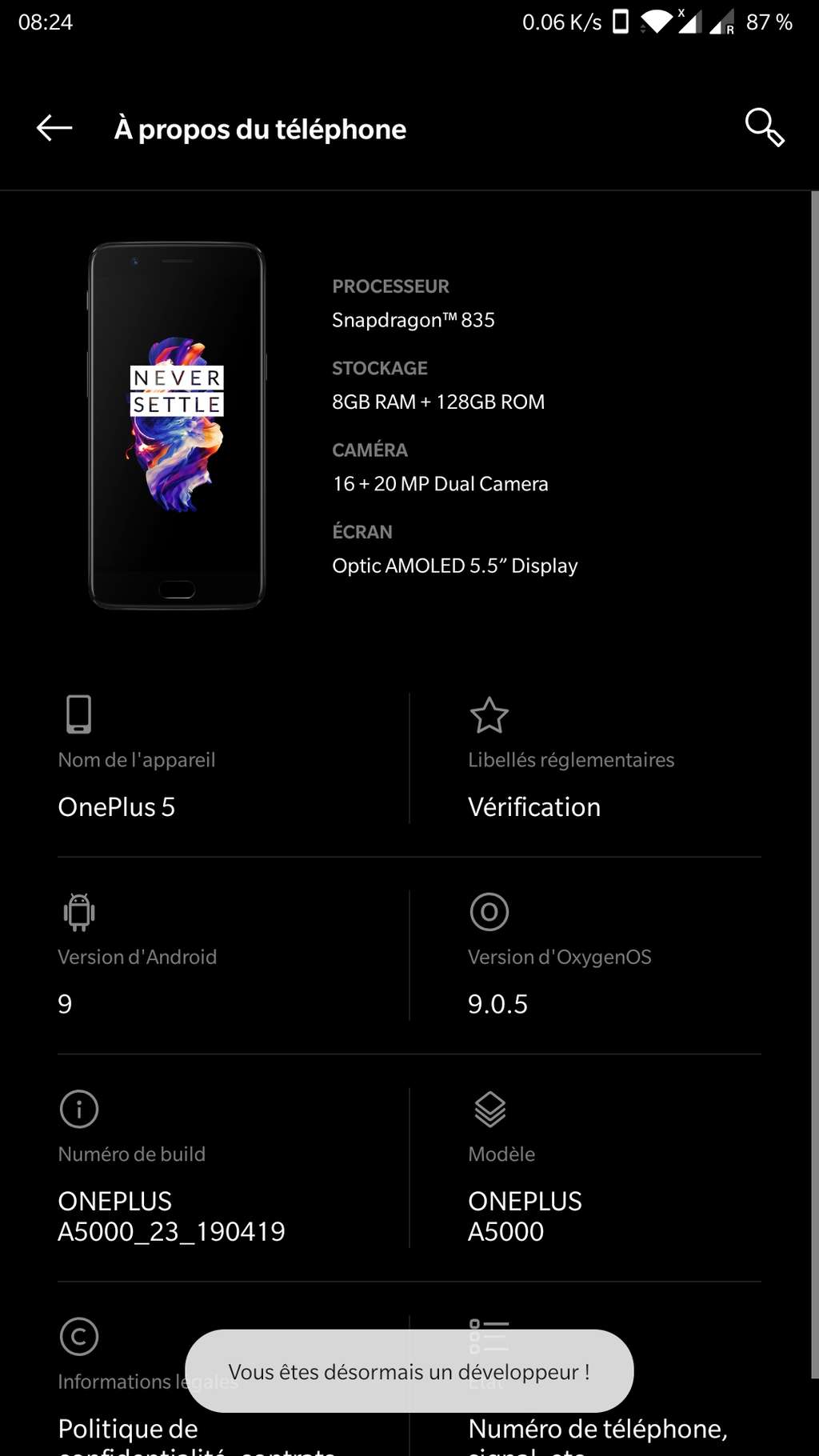 Android comment débloquer le mode développeur